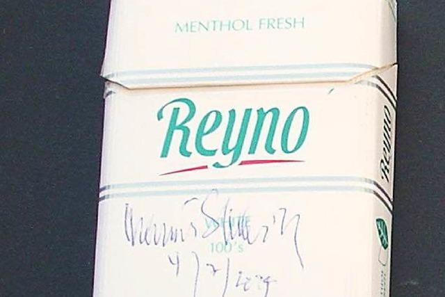 Helmut Schmidts Zigarettenschachtel liegt im Tabakmuseum Mahlberg