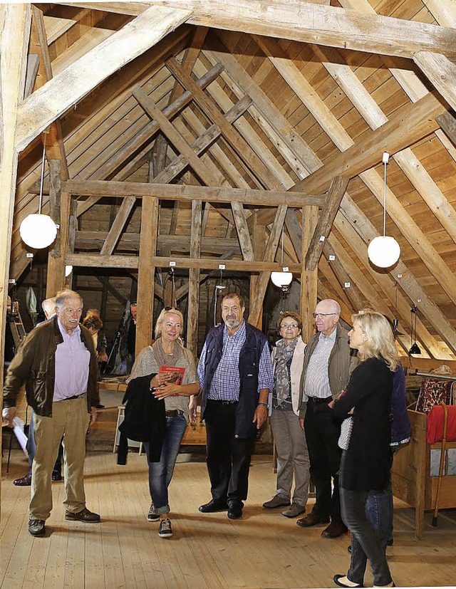 Ein Blick in den Dachstuhl des Radbrunnenhofes in Mahlberg   | Foto: S. Decoux-Kone