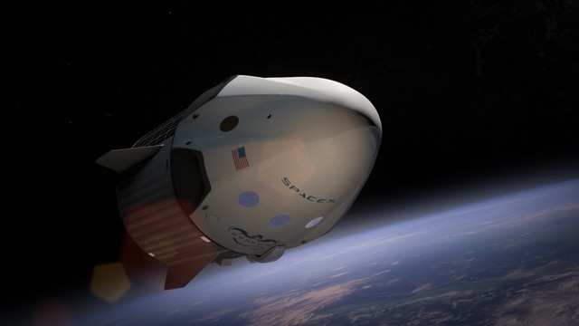So soll der Dragon V2 aussehen, der vo...ronauten zur ISS transportieren soll.   | Foto: dpa