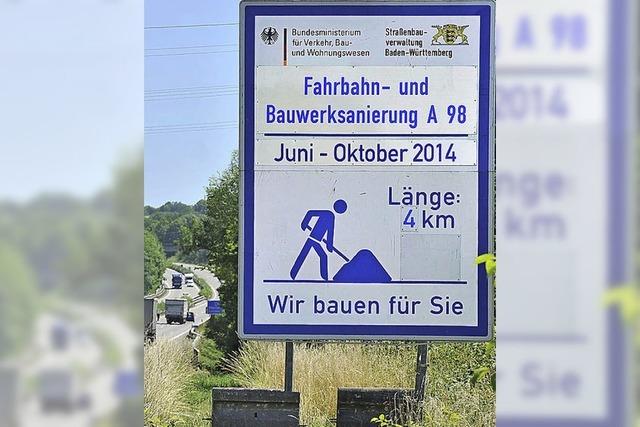 A 98 in Richtung Rheinfelden gesperrt