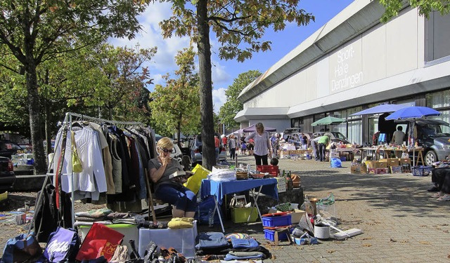 Das Wetter am Samstag reizte Flohmarkt...e Schulsporthalle in  Denzlingen ein.   | Foto: Anne Kunzendorf