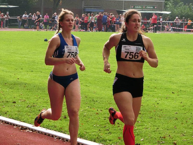 Auf dem Weg zu drei DM-Titeln bei den Juniorinnen: Anna-Lena Gamp (rechts).  | Foto: Dietmar Waldvogel