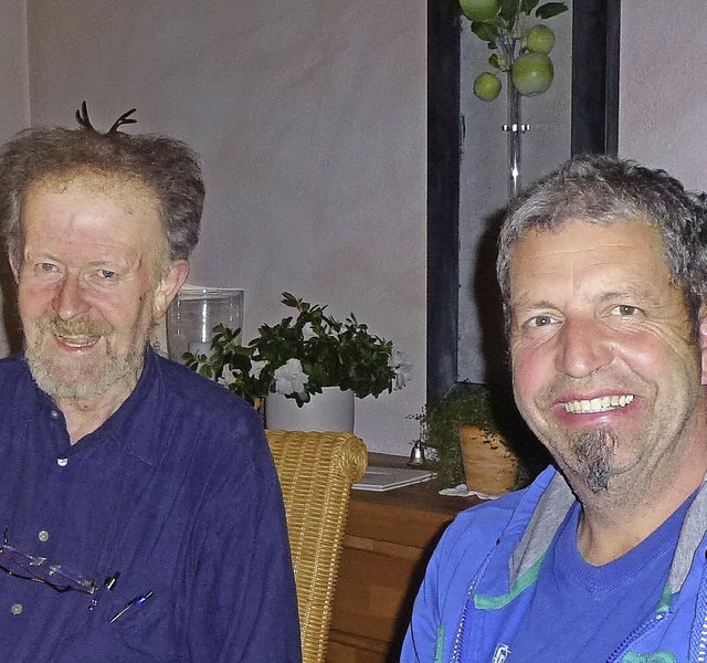 Jrgen Holtz (links) und Thomas  Schw...auflage der offenen Bhne ausgeheckt.   | Foto: HEIDRUN BRICHTA