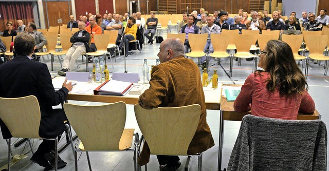 Fast leer war die Hans-Thoma-Halle bei der Brgerversammlung.  | Foto: Peter Gerigk