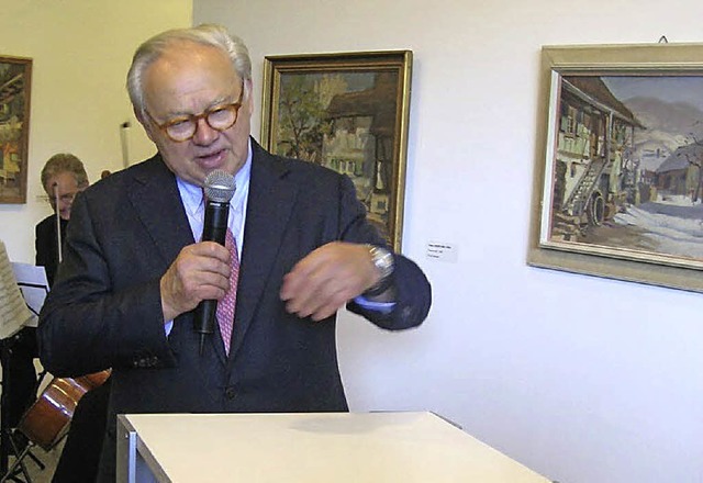 Hubert Burda bei der Erffnung der Ausstellung   | Foto: Georgis Zwach