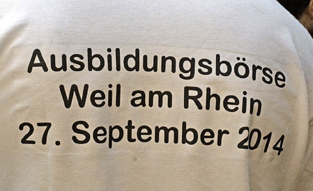 Werbung fr die Ausbildungsbrse auf einem T-Shirt der Firma Glatt  | Foto: Hannes Lauber