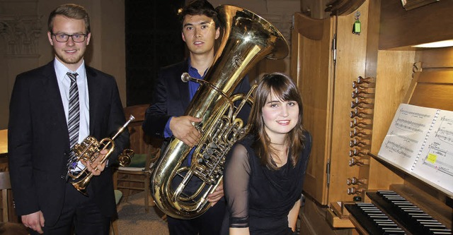 Das &#8222;Trio Aerophonie&#8220; beim... Konzert in der Endinger Peterskirche.  | Foto: Ilona Hge