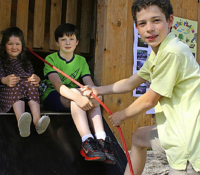 Von der Hauptstadt nach Sitzenkirch: F... den neuen Spielplatz. Foto: Ines Bode  | Foto: Ines Bode