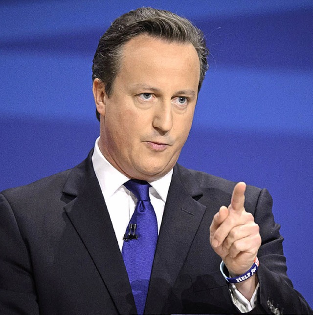 David Cameron bei seiner Rede in Birmingham   | Foto: afp