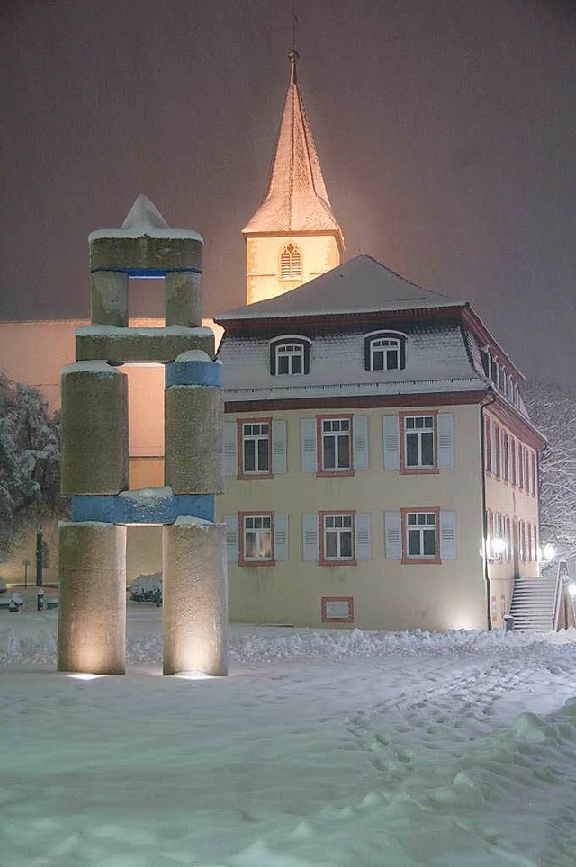 Ein verschneiter Markgrfler Platz wr...er wohl eher eine Ausnahmeerscheinung.  | Foto: Stadt Mllheim