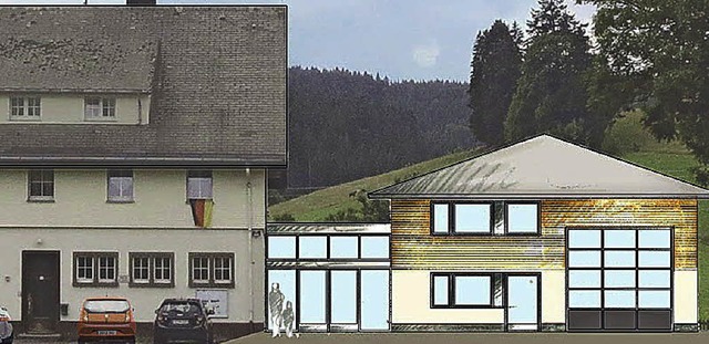 Das Rathaus und der Anbau.   | Foto: Entwurf: Architekt Schwab/Rombach Ingplan