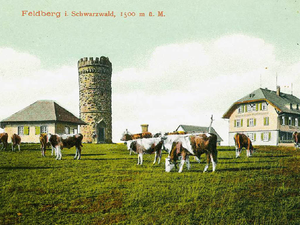 Kolorierte Karte vom Feldberg aus dem Jahr 1910