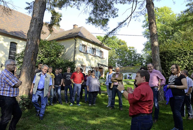 Sasbach. Musikvereinsvorsitzender Rola...egrung der Gste auf dem Litzelberg.  | Foto: Roland Vitt