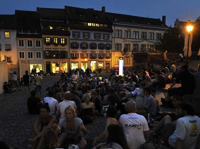 Am Augustinerplatz trifft das Ausgehve... auf das Schlafbedrfnis der Anwohner.  | Foto: Michael Bamberger