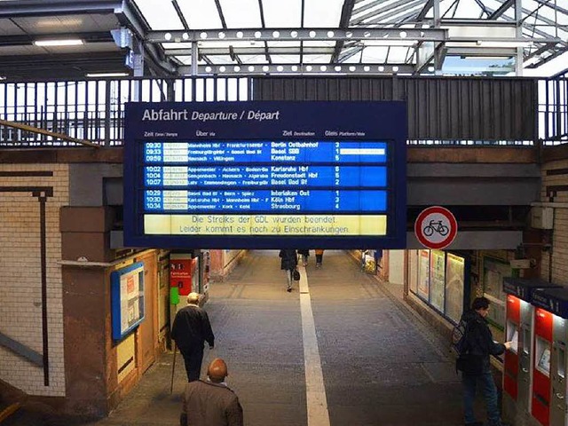 Der Streik wirkt nach Auskunft der Bahn noch bis in die Mittagsstunden nach.   | Foto: Ralf Burgmaier