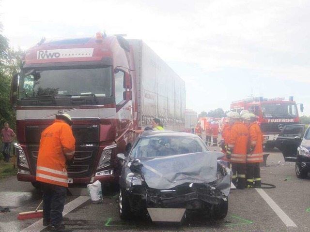 Die Unfallstelle auf der A5.  | Foto: Armin  Schauer