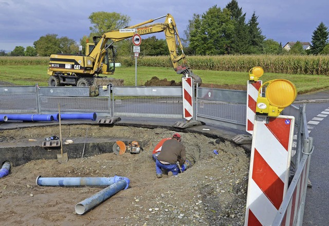 Die Ausbauarbeiten an der Hugsweierer David-Schieni-Strae haben begonnen.   | Foto: Alfred Arband