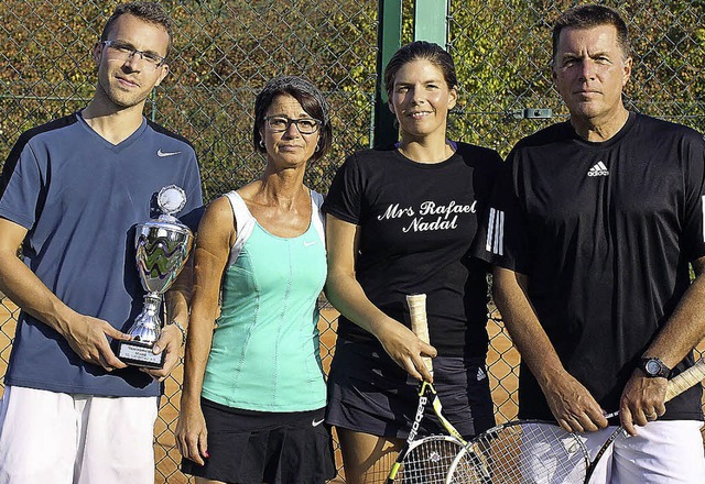 Mixed-Tennismeister in Langenau: Die F...Kathrin Bernauer und Gerhard Bernauer   | Foto: Privat
