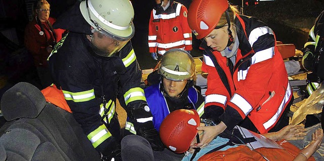 Dass die Zusamenarbeit der Rettungsdie...ert, zeigte die bung in Brandenberg.   | Foto: Feuerwehr