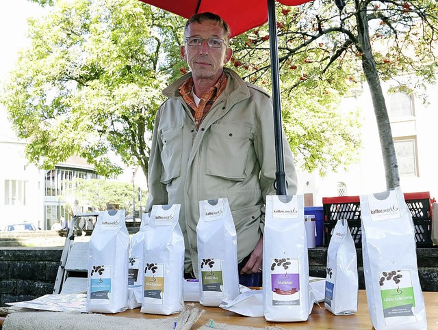 Heinz Drgerhof an seinem Kaffee-Stand   | Foto: Wolfgang Knstle