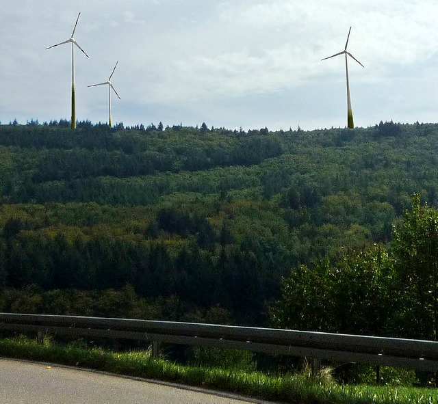 Wie ein Windpark auf dem Munzenberg  a... der Strae Richtung Scheideck aus.     | Foto: Privat