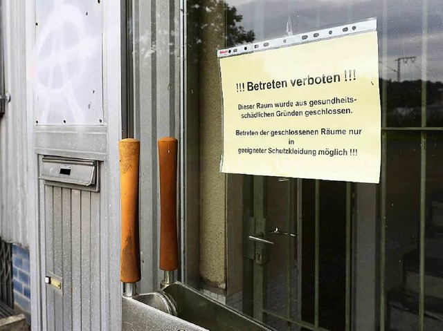 Betreten verboten: Der Lagerraum ist abgesperrt.  | Foto: Ingo Schneider