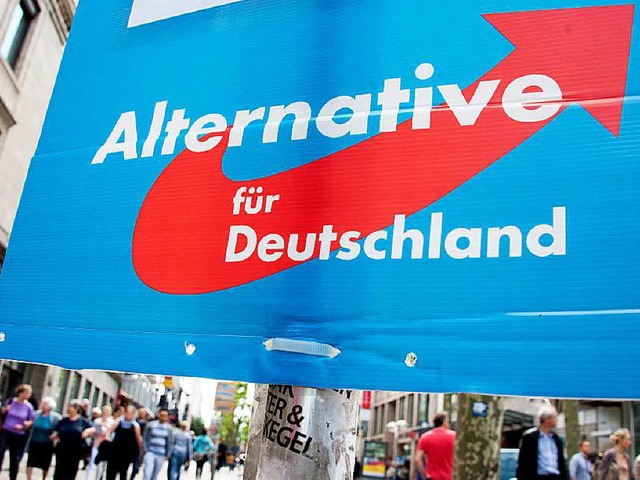 Ein Wahlplakat der Partei Alternative ...schland in der Stuttgarter Innenstadt.  | Foto: dpa