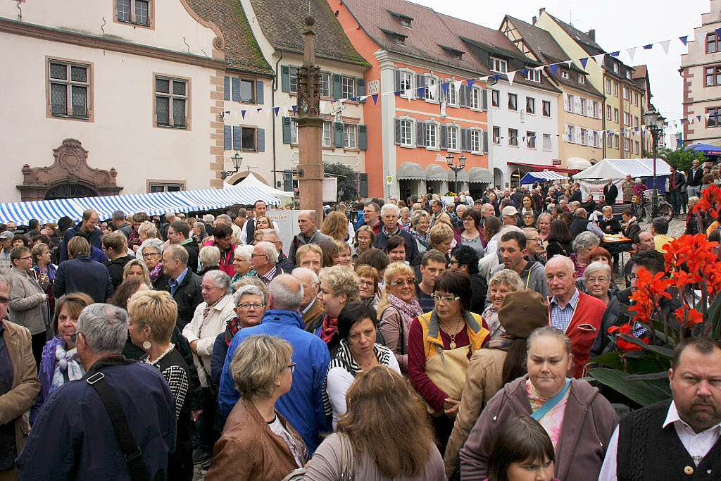 Ein buntes Spektakel vor Tausenden von Zuschauern war der Festumzug. Schon vor dem Start war der Marktplatz voll.