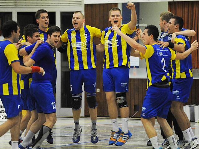 Die Party geht weiter: Die Handballer ...en Siegeszug in der Sdbadenliga fort.  | Foto: Achim Keller