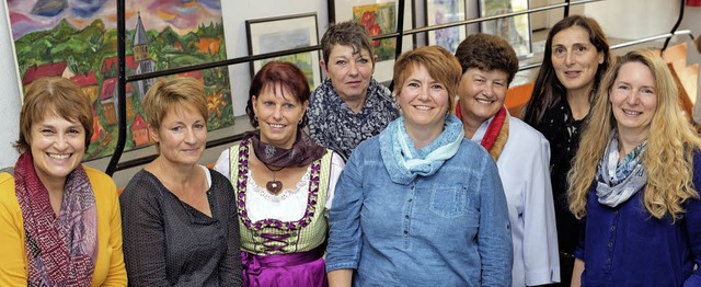 Die Knstlerinnen bei der Vernissage i...sele (auf dem Bild fehlt Gerda Hoeft)   | Foto: Wolfgang Scheu