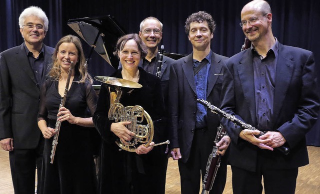Das Ma&#39;alot-Quintett mit dem Piani...rbstes 2014 im Bad Krozinger Kurhaus.   | Foto: Dorothee Philipp