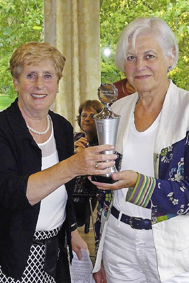 Die Vorsitzende Gerda Kaiser (links) mit der Turniersiegerin Christa Lindemann.   | Foto: privat