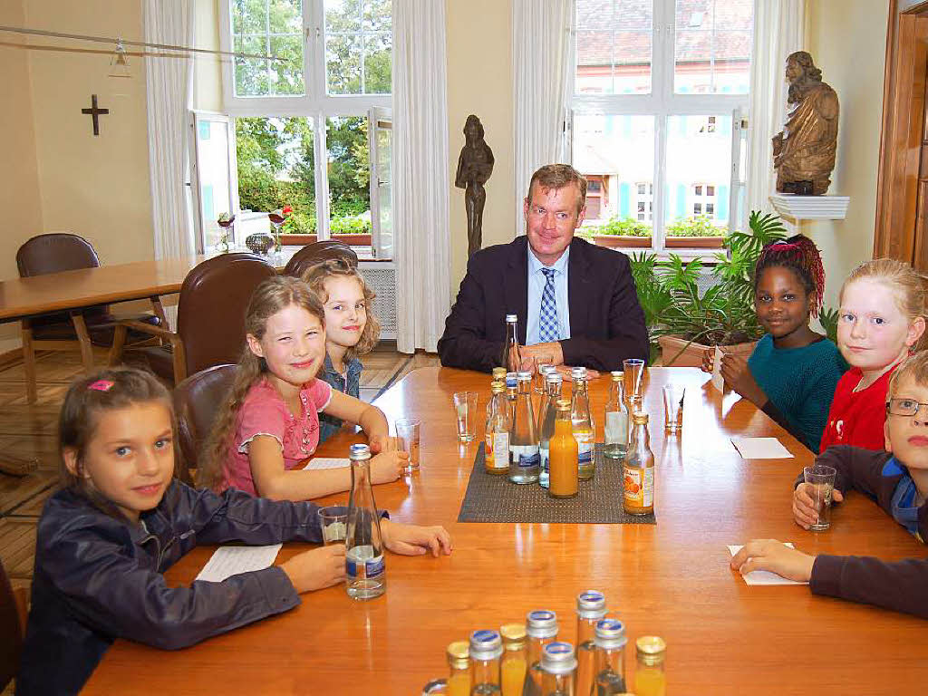 Das Zisch-Team beim Interview mit Breisachs Brgermeister Oliver Rein.