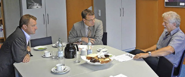 Welche Erfahrungen hat das THG mit G9 ... Wolfgang Stocker wissen (von links).   | Foto: zvg