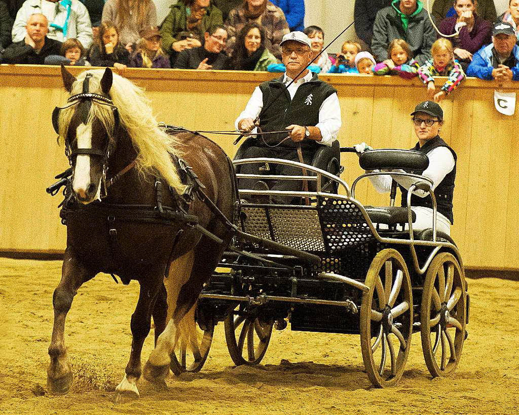 Helmut Faller und  Melanie Hug bei der Fahrquadrille