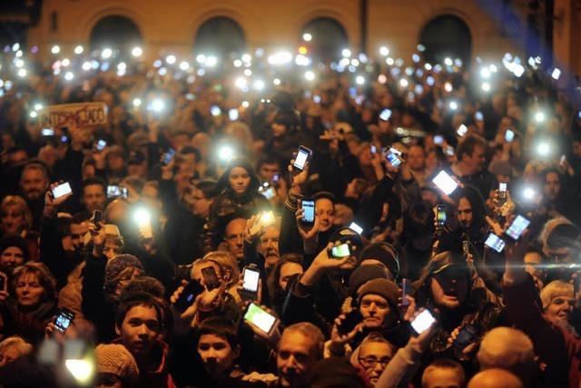 Fotos: Protest gegen Internet-Steuer in Ungarn