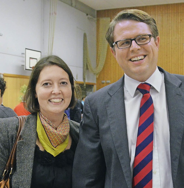 Der strahlende Wahlsieger Tobias Benz ...er Hochrheinhalle in Grenzach-Wyhlen.   | Foto: bz