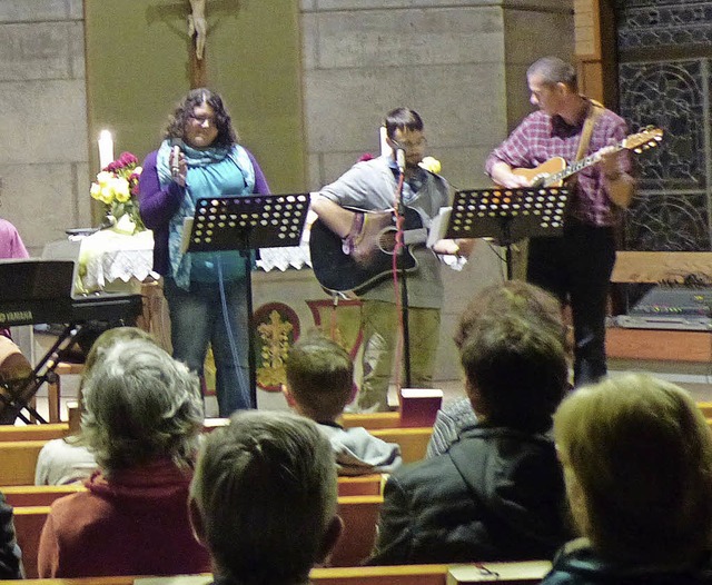 Die Band von Jan-Christopher Gebhardt spielte in der Kirche des Guten Hirten.   | Foto: frank leonhardt