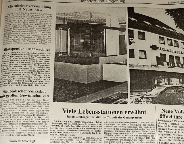 Noch in schwarz-wei: die Bonndorfer Ausgabe der BZ 1974.  | Foto: Claudia Renk