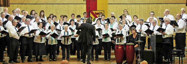Die Bhne im Sngerheim war voll besetzt beim Auftritt der Chorvereinigung.  | Foto: privat