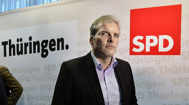 Der neue Thringer SPD-Chef Andreas Ba...8222;historische Entscheidung&#8220;.   | Foto: dpa