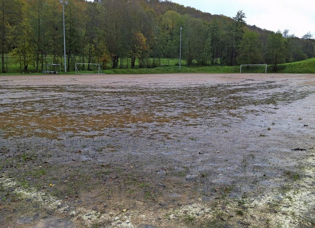 Der Hartplatz des SV in Liel ist in keinem guten Zustand.   | Foto: Jutta Schtz