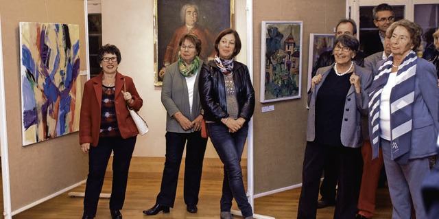 <Text>Lizzi Zebisch (Zweite von rechts)  mit Gsten im Brgersaal </Text>  | Foto: Erika Sieberts