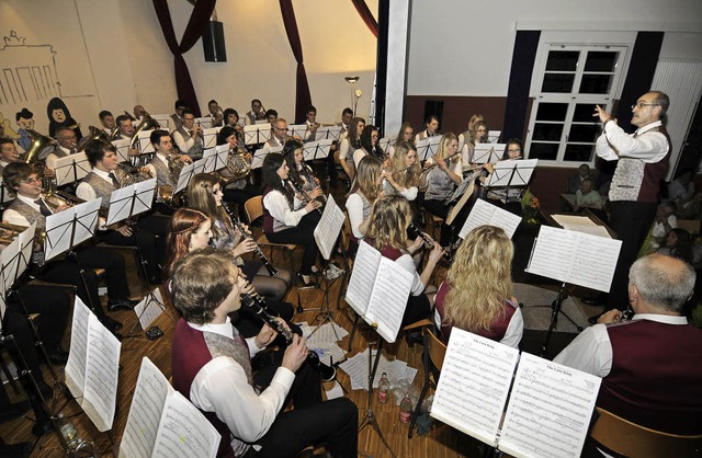 Der Musikverein Ober- Unterwangen feie...es Blasmusikverbandes Hochrhein statt.  | Foto: Dietmar Noeske