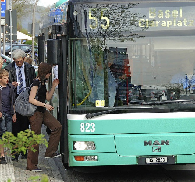 Es war einmal: Die grnen 55er-Busse d...verkehren nicht mehr in Weil am Rhein.  | Foto: Maier