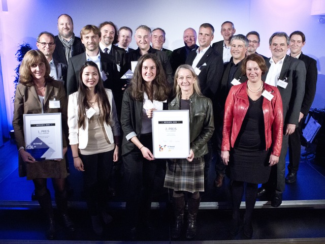 Gewinner, Laudatoren und Gastgeber des BZ-Awards 2014  | Foto: Regula Wolf