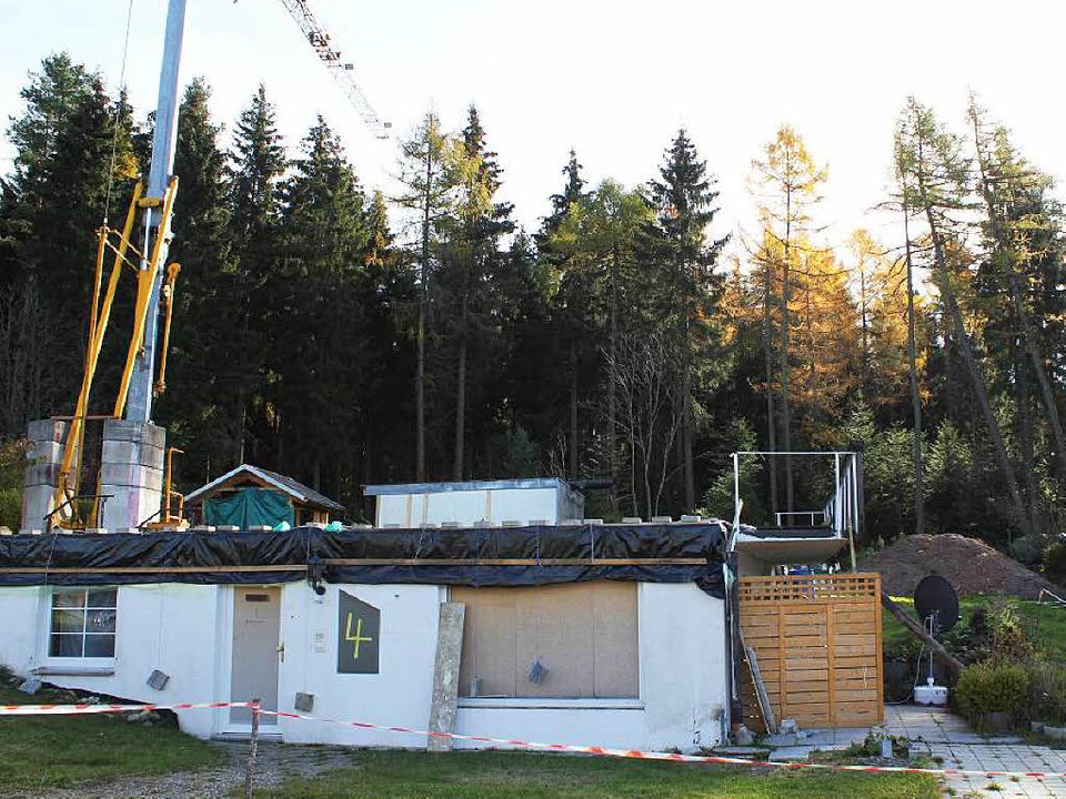 Der Wald hinter dem teilabgebrochenen Haus beginnt sich zu lichten.   | Foto: Gert Brichta