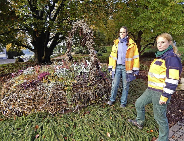 Ideen muss man haben: Ein schnes Beis...enkel-Korb beim Stadtpark geschaffen.   | Foto: Claudia Gempp