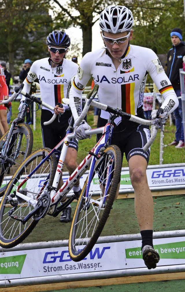 Hier noch vorne weg: Manuel Mller bei der Cross-EM   | Foto: Elisa Haumesser