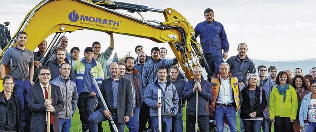 Groe Freude herrschte beim Spatenstic...der Firma Morath in Albbruck-Birndorf.  | Foto: manfred dinort